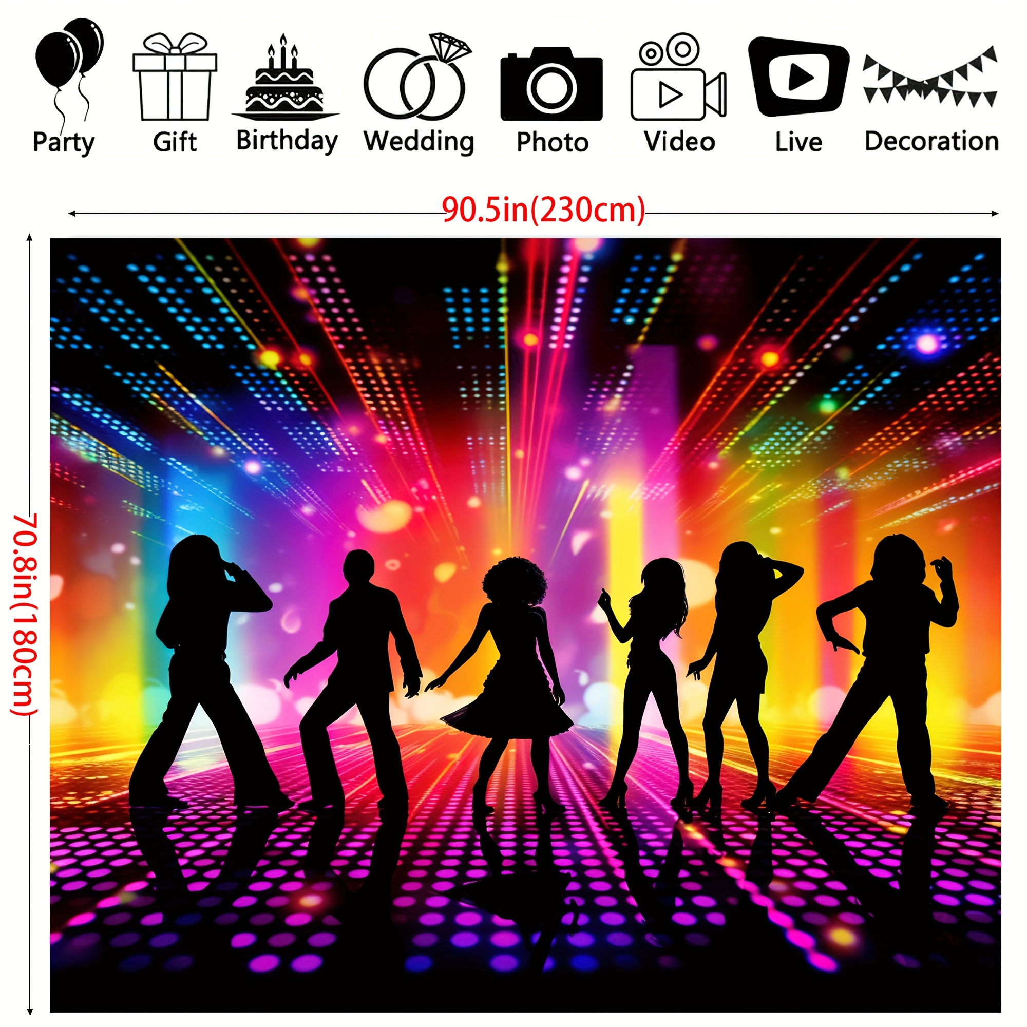 Let's Glow Party Photography Backdrop Music Dance Disco - Temu