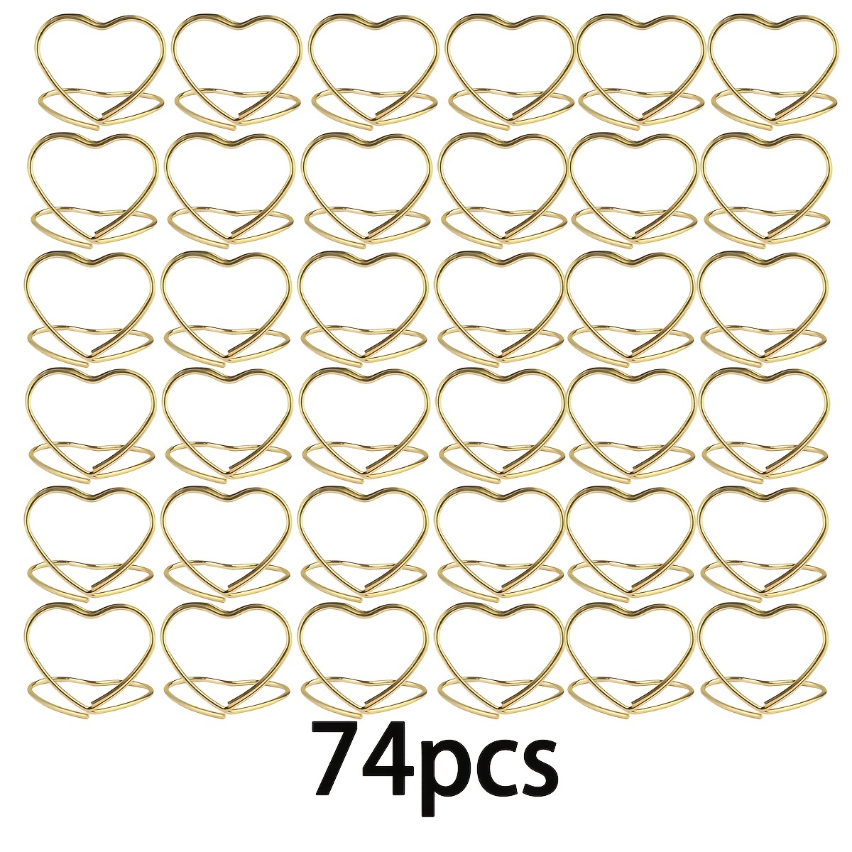TEMU 74pcs Heart-shaped Card Holders, Metal Table Number Photo Holders, Suitable For Weddings, Birthdays, Offices, Business Events, And Decorative