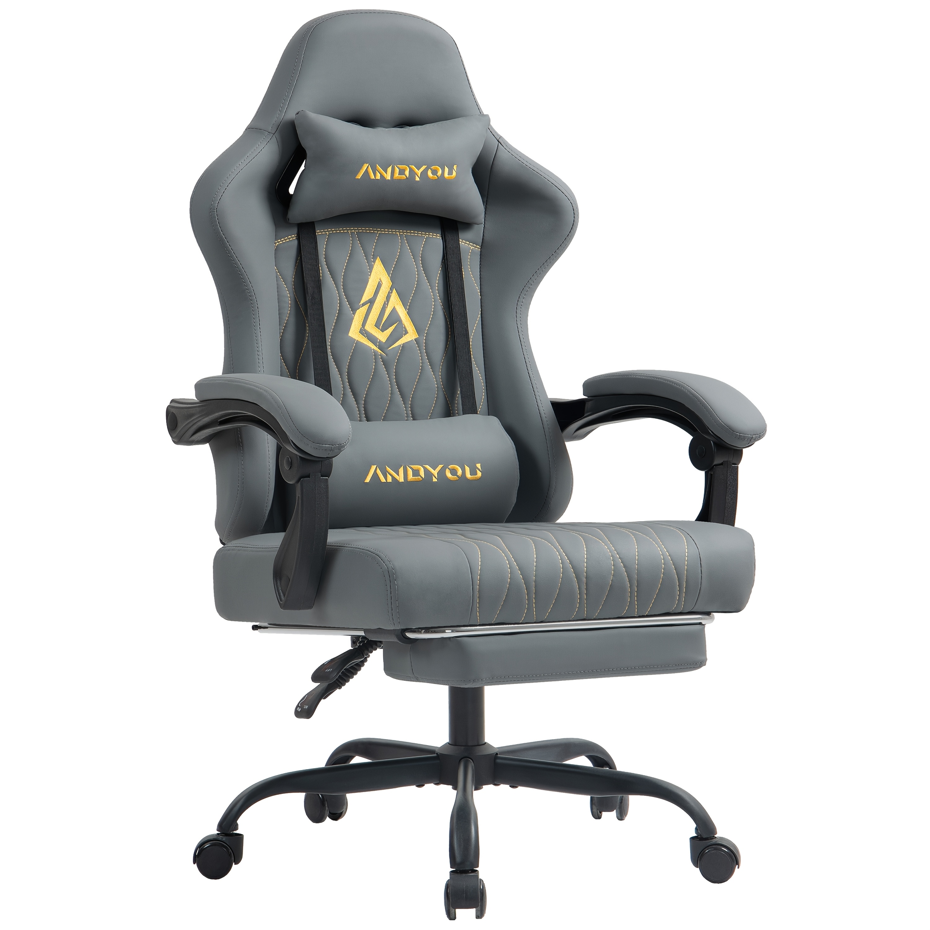 TEMU Silla de gaming Andyou con reposapiés, silla ergonómica de ordenador para juegos, silla de y ajustable con soporte lumbar para ordenador y