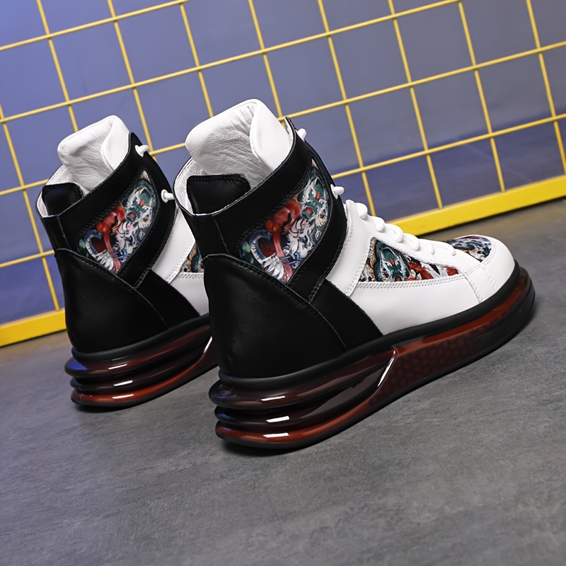 [Chunky Platform Boots] Men's Chunky Platform Boots - Genuine Leather Upper & Sole, Thick Non-Slip Round Toe, All-Season Lace-Up s for Wedding/Party/Casual Wear - Heavy-Duty Cushioned Insole (Split Leather) - All-Terrain Versatile