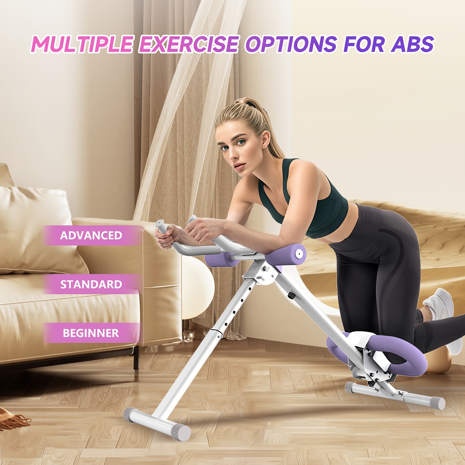 SRIFY Dual Hydraulic Rower, Foldable Squat Machine, Ab Trainer, With Resistance Bands, Quiet Cardio Machine, 6-in-1 Multi-Functional Full-Body Strength Training Equipment For Core, Arms, Abs, Glutes, Legs, Shoulders, Home Gym Low-Impact Excerise, Without Battery