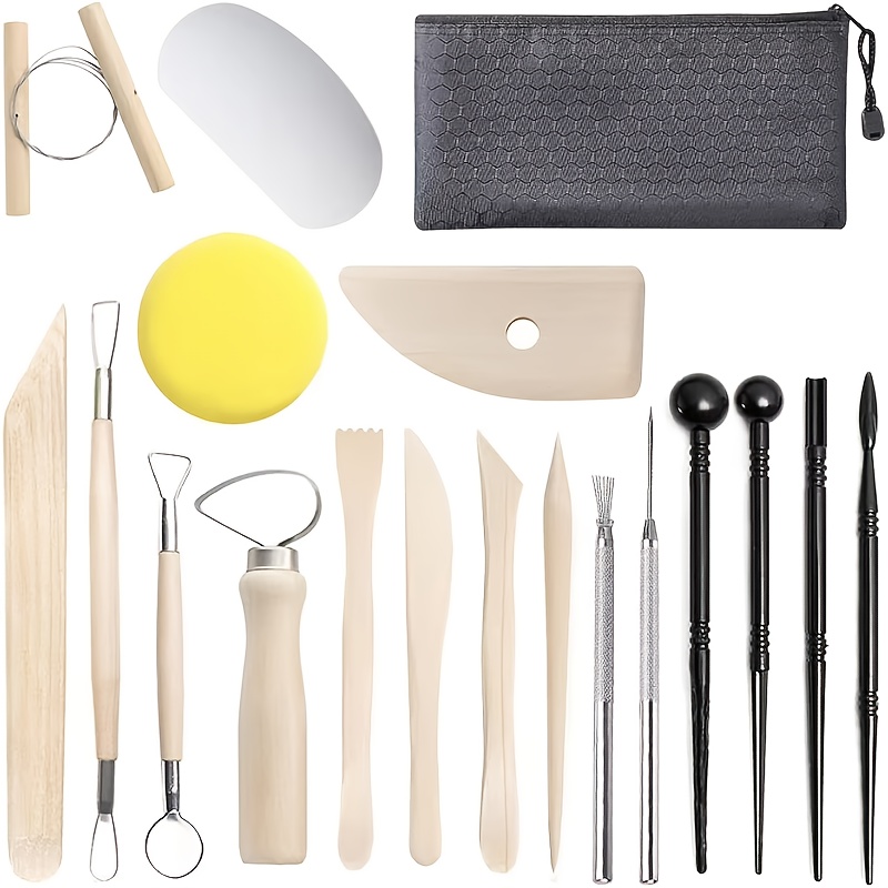 

19pcs Polymer Clay Sculpting Tool Set - Stainless Steel, Non-electric Craft Kit For Pottery Modeling, Carving & Smoothing - Ideal For Beginners Diy, Measuring