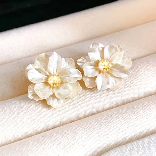 nouveau ensemble de 2 paires, boucles doreilles fleur de blanche, bijoux de haute qualité, boucles doreilles douces améliorées, boucles doreilles décoratives élégantes, pour un , accessoires pour des , pour meilleures