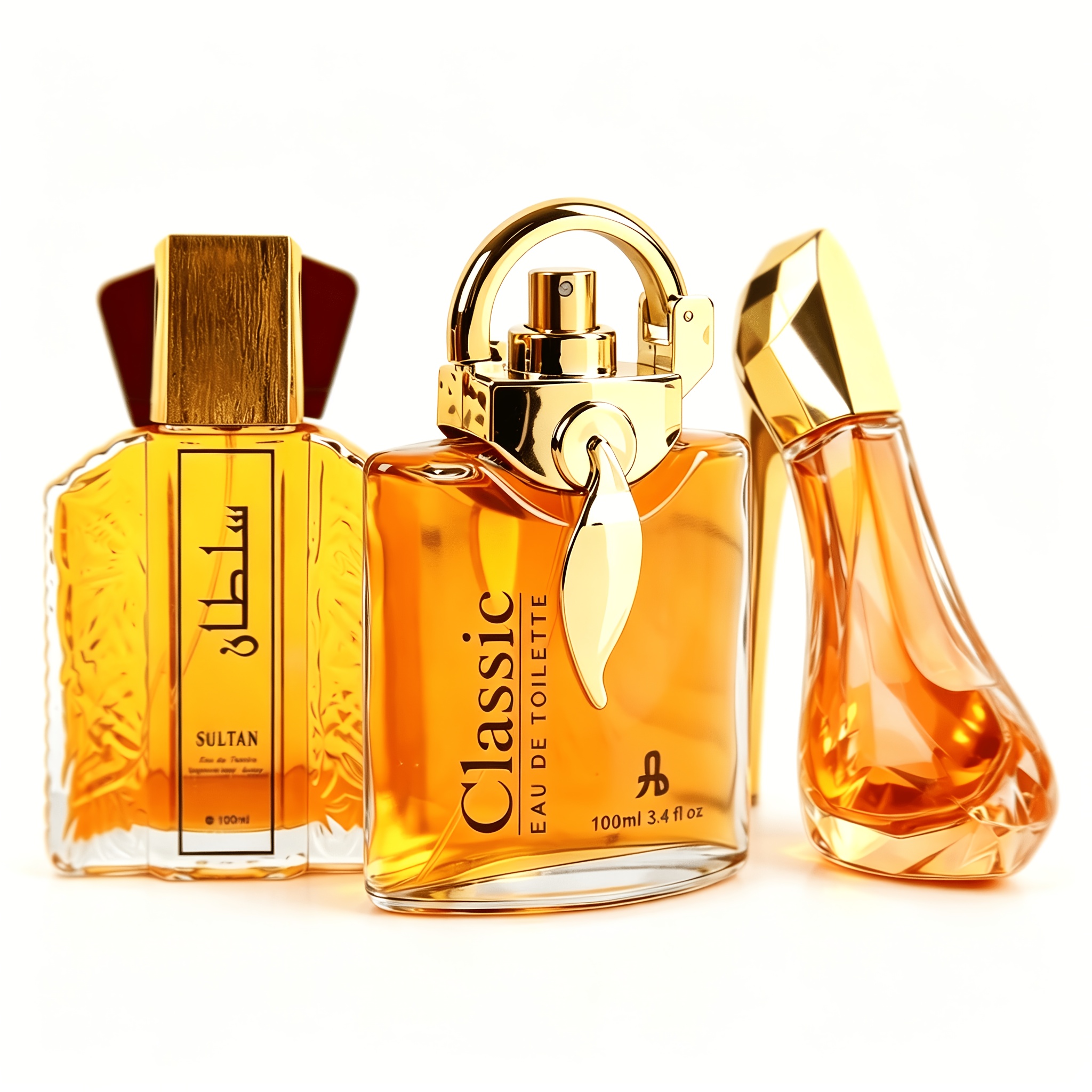 3pcs Unisex Middle Eastern Perfume Set. Rich Amber In Clear Amber- Bottles With Long-lasting Fragrance. Perfect For , Personal Use, And Gifts For Valentine's Day And Christmas