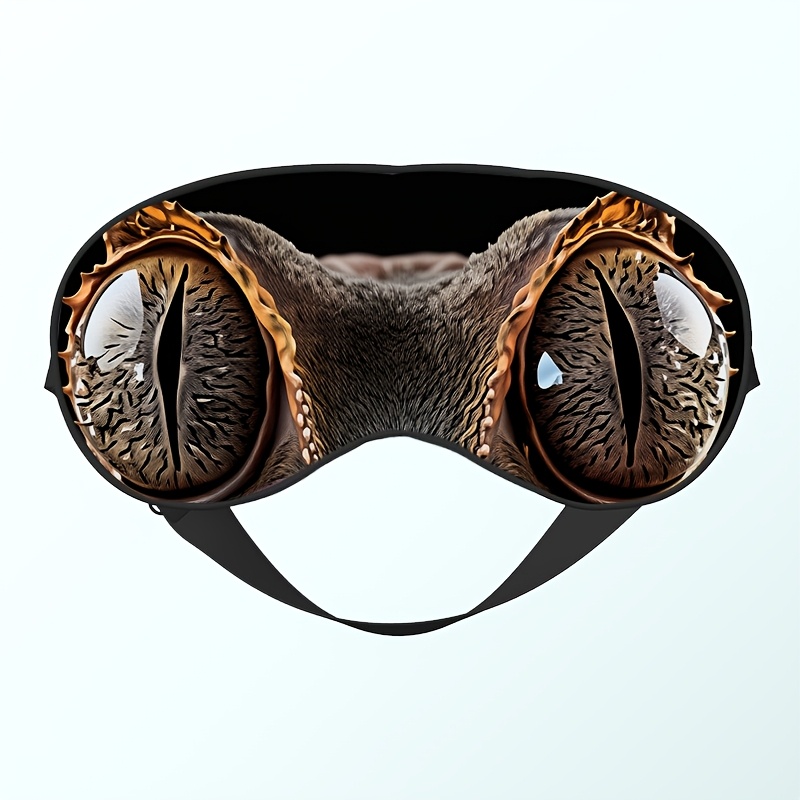TEMU 1pc, Mysterious And Exotic Reptile Eye Themed Pattern Printed Eye Mask, Suitable For Daily , Outdoor Travel, And Office Relaxation, Portable