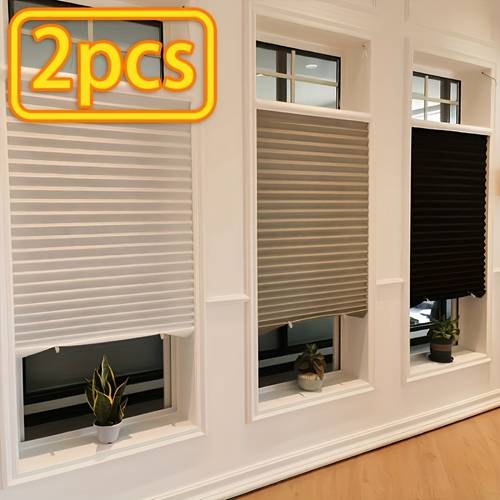 2pcs size adjustable pleated sunshade removable curtains at suitable for rooms living rooms offices etc spring and summer sunshade and indoor sunshade multiple sizes and colors from simple decoration