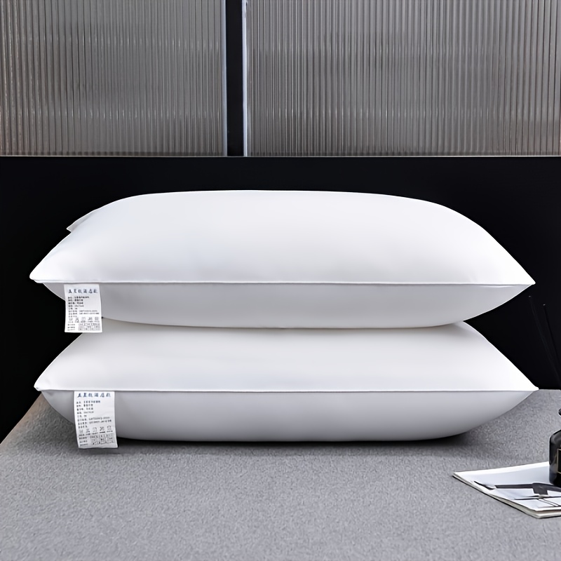 Image of 1/2pcs 5- High-quality Pillow, Soft And Fluffy, Non-collapsible Core, Breathable And Moisture-absorbing, Neck Protection, Sleep Aid, Suitable For Restaurants, Washable. 29.13x18.9 Inches
