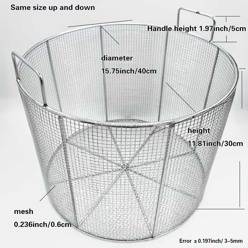 304 stainless steel mesh basket circular storage drainage basket can store     vegetables and food   used for steaming frying draining and other purposes   not easy to rust and is   resistant