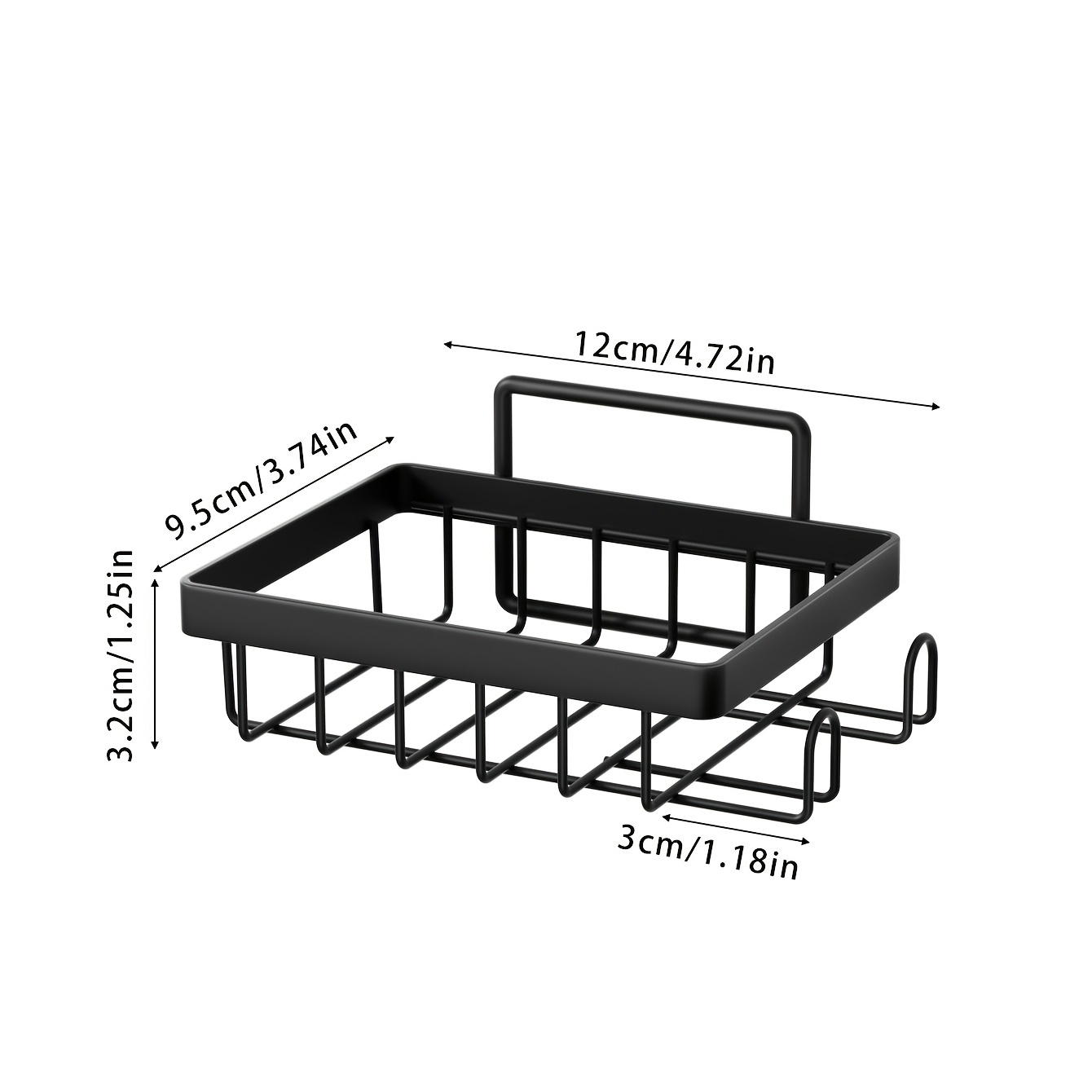 TEMU Soap Dish,no Drill Punch-free Drainage Design Metal Soap Holder, Rustproof Wall Mount Shower Soap Caddy, Bar Soap Dry,extra Hooks For Hanging