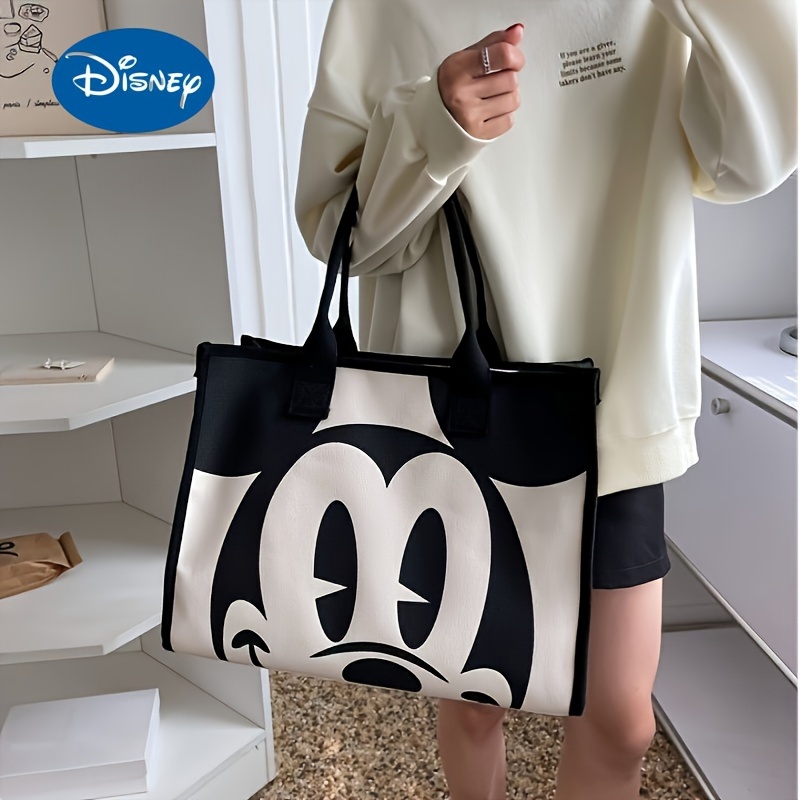 

Disney Mickey Canvas Tote Bag - Stylish Literary Travel Bag, Versatile Shoulder Bag For School, Shopping, And Daily Adventures
