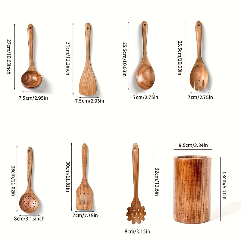 Image of 7/8pcs Set - Complete Set Of Spoons And Ladles, Safe And Non-toxic Kitchen Essential