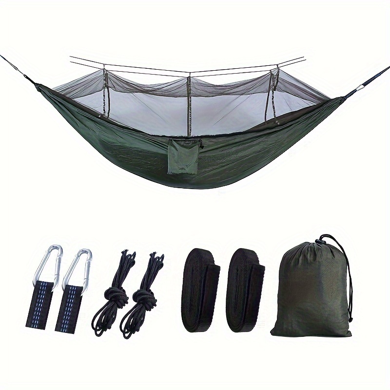 

1pcs Heavy-duty Camping With Mosquito Net - Textile Material, Non-woven, 440 Lbs Capacity With Tree Straps And Portable Carry Bag For