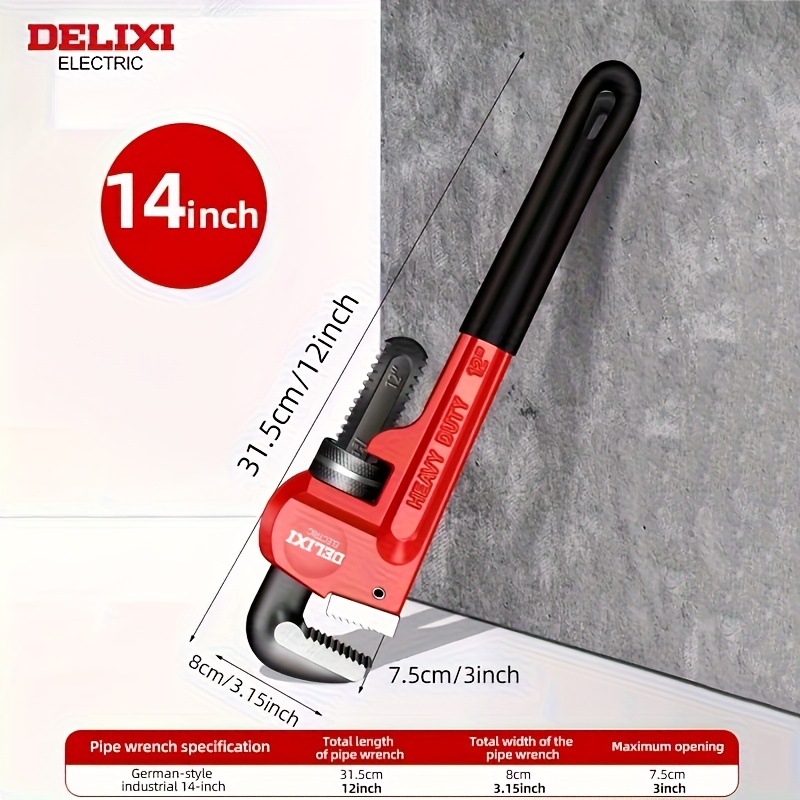 Image of Electric 14/12/10/8 Inch Pipe Wrench Large Opening Multifunctional Chrome Vanadium Steel Universal Pipe Wrench Household Fast Pipe Wrench