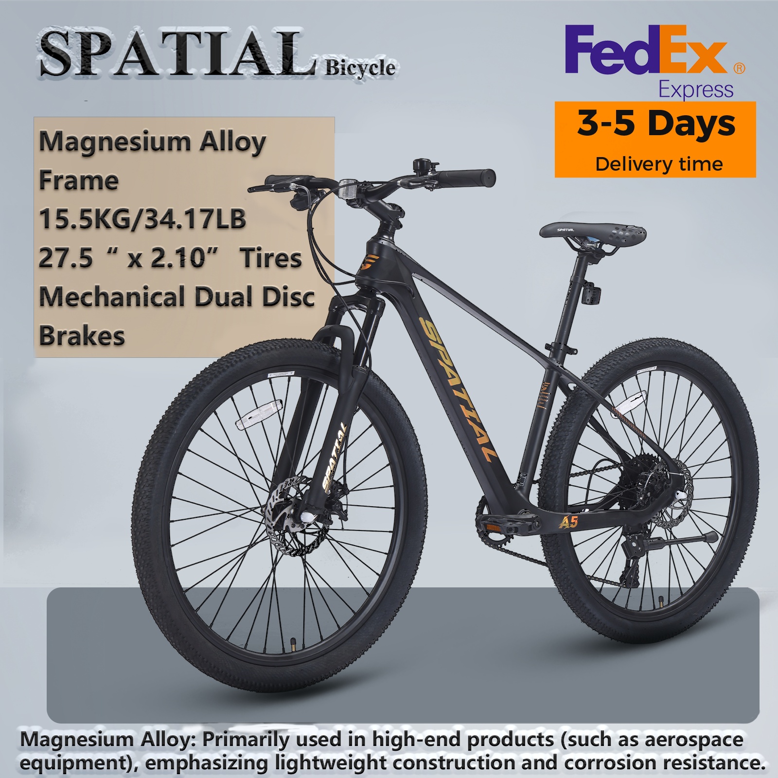 Aiva 27.5 Inch Aluminum Alloy Mountain Bike 8-speed Rear Derailleur Brakes Suspension Fork Internal Cable Routing Adult Commuter Off-road, , , Youth, School, Outdoor Cycling (gift/)