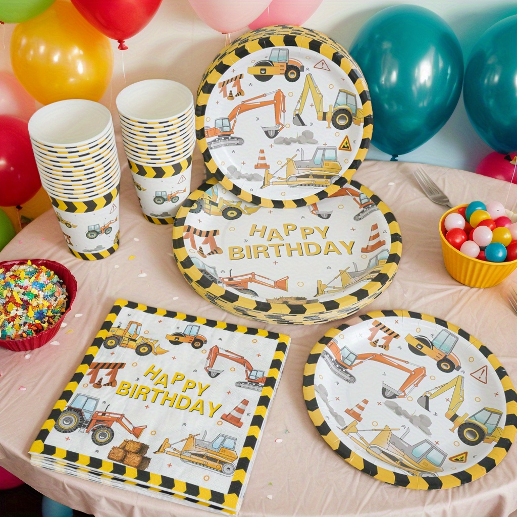 Image of Disposable Paper Plate, Cup, And Napkin Set - Perfect For Party Decorations And Birthday Celebrations For Halloween,christmas Event & Party Supplies For Christmas,newyear,valentine,party Events
