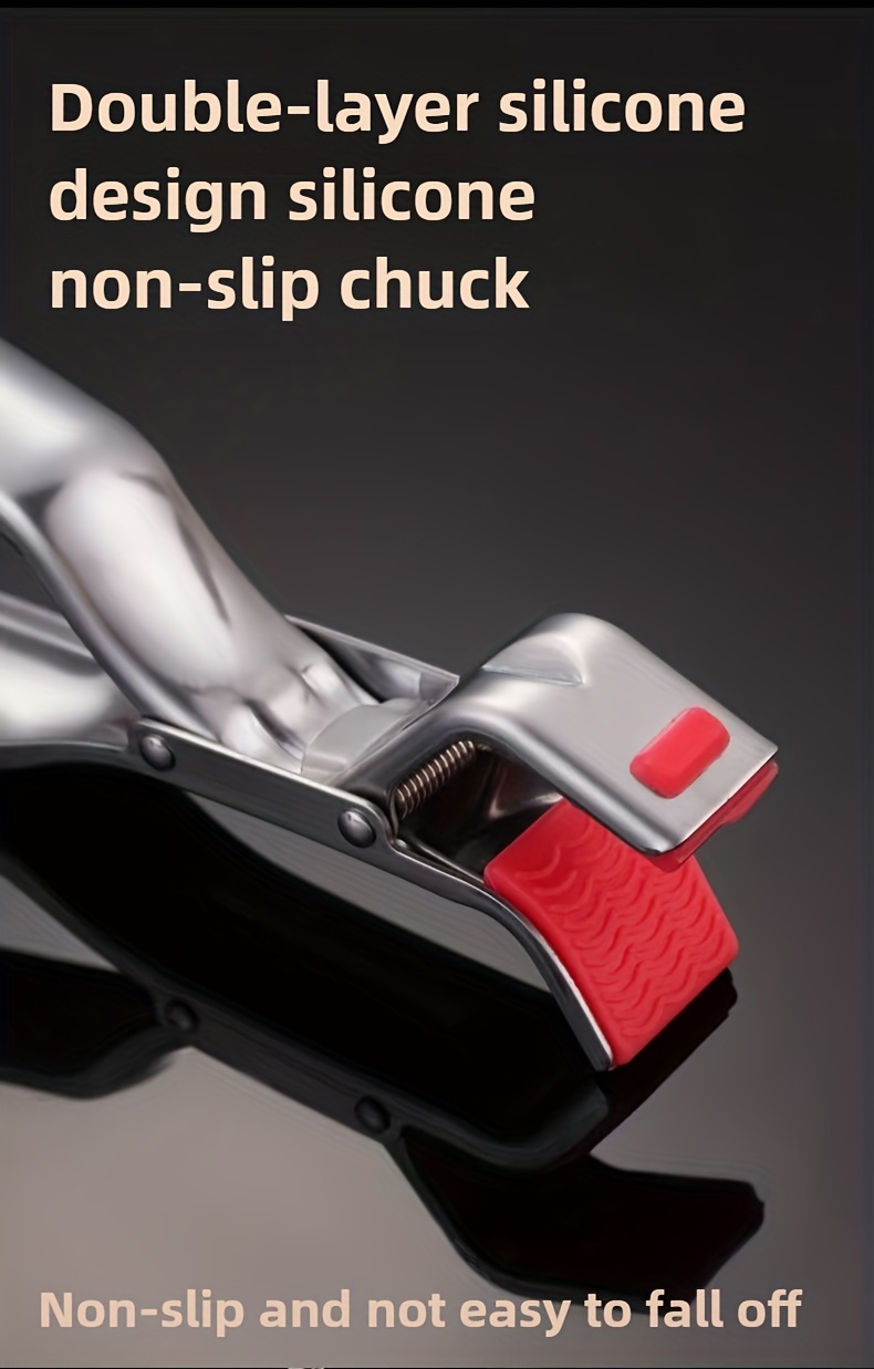 [Anti-Scald Clip] Heavy-Duty Stainless Steel Anti-Scald Clip Compatible for Air Fryer, & Steamer - Heat-Resistant Kitchen Tool with Non-Slip Bowl/Plate Grabber, Steaming Clip - for Hot Pots/Pans, - Utensil (410 Stainless Steel)