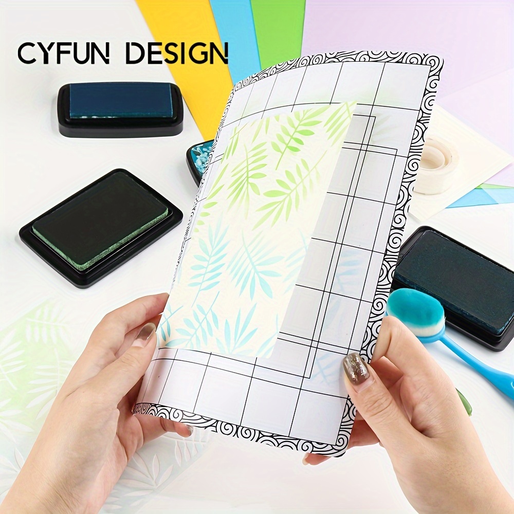 

Cyfun Design Multi-use Low Tack Mat For Diy Stamping, Scrapbooking Tools And Accessories, Ideal For Christmas Crafting Projects - English Language Stencil Templates