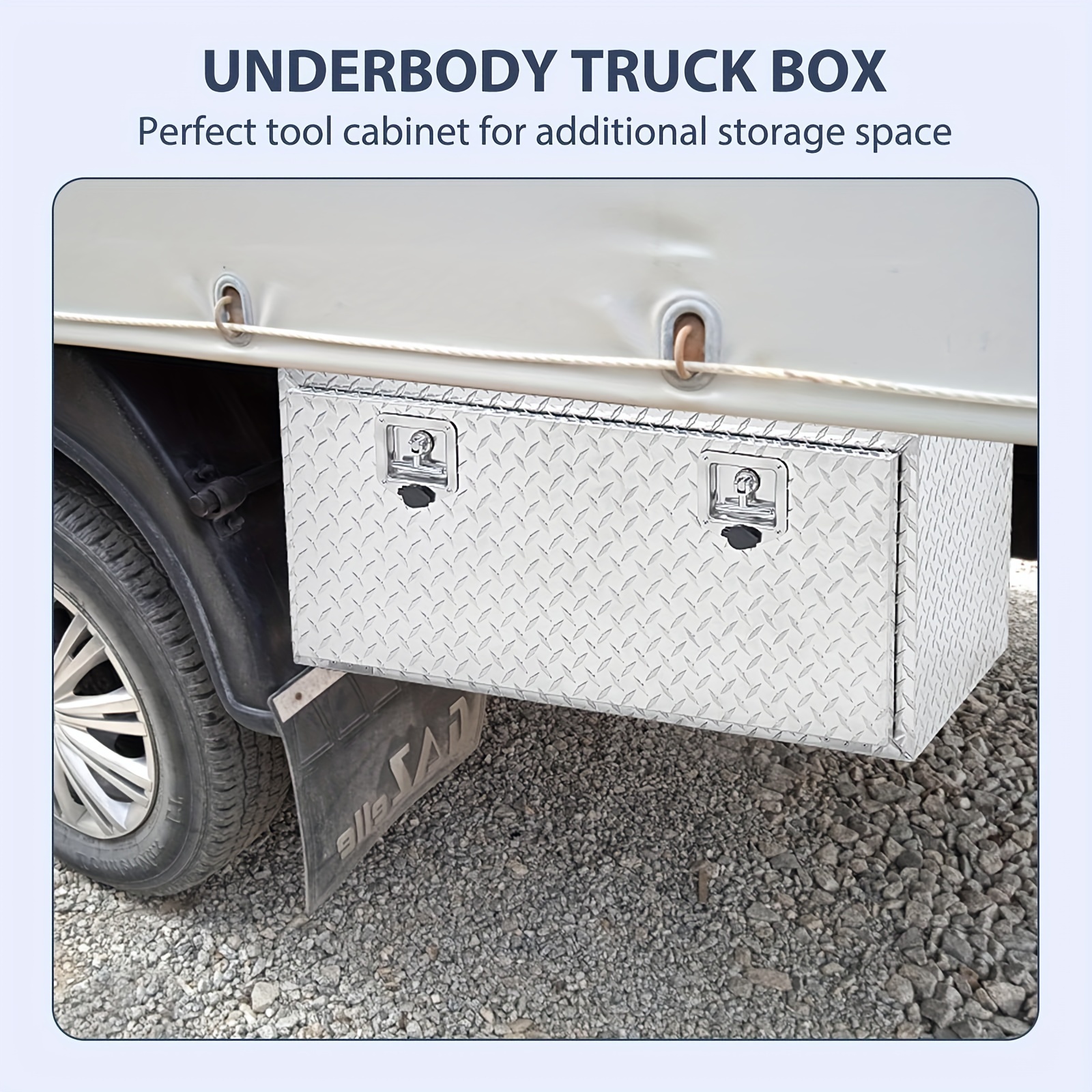 

Aluminum Underbody Truck Box 36 X 18 X 17 Inch With T-handle Latch, Waterproof Truck Storage Organizer Chest For Pick Up, Rv Trailer, Durable Truck Side Tool Box With A Mesh Pocket, Silver