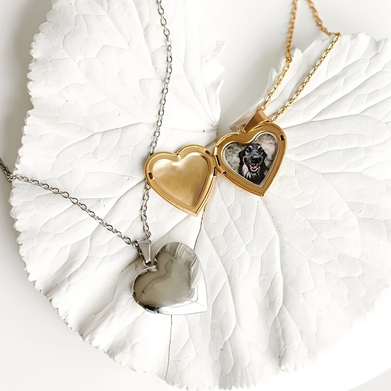 Customized Women's Box Necklace with Engraved Heart Pendant