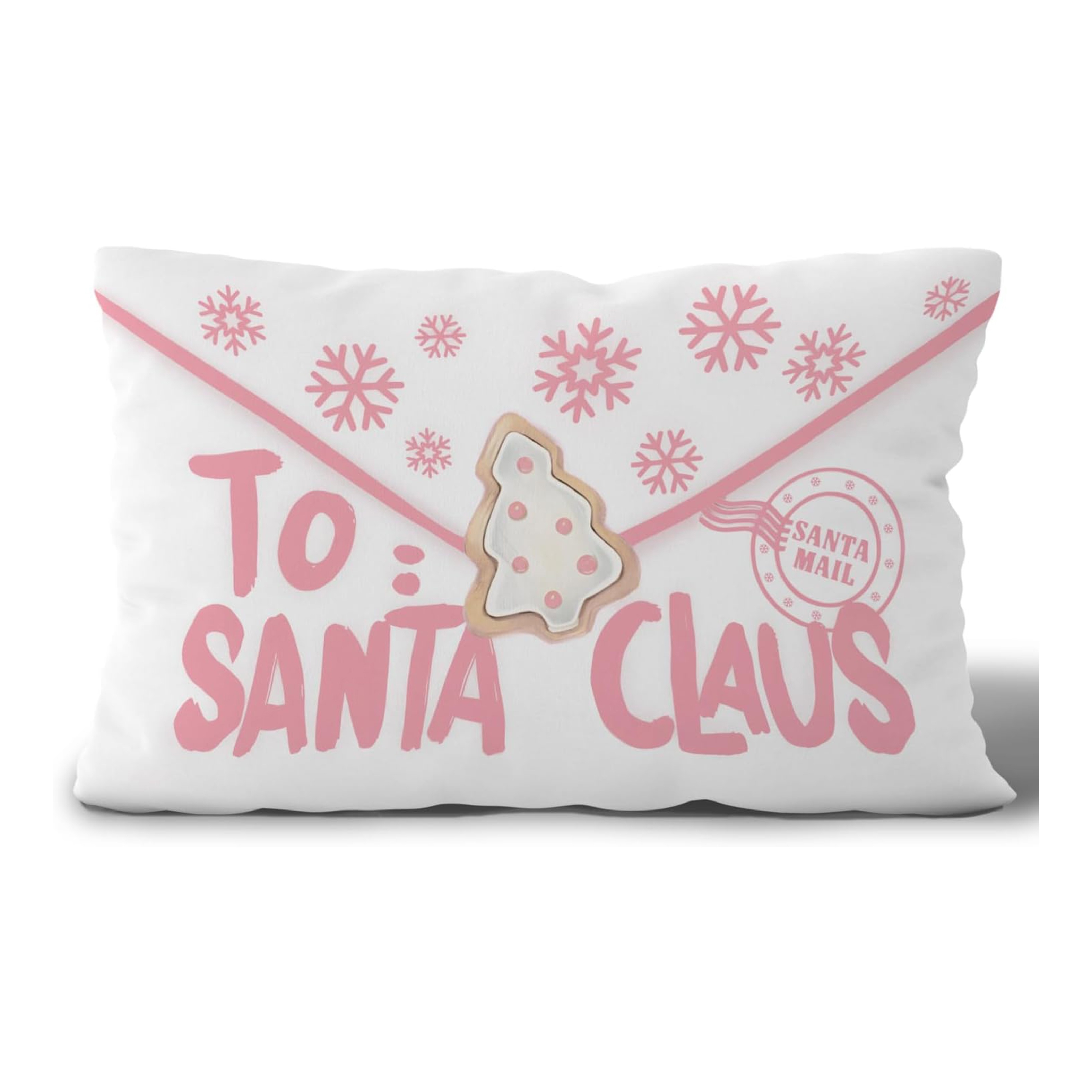 

1pc Contemporary Christmas Throw Pillow Cover, 12x20 Inch, Santa Claus Lettering, & , Zipper Closure, Machine Washable, 100% Polyester Woven Fabric, With Single Side Print (no Insert) For Home Decor