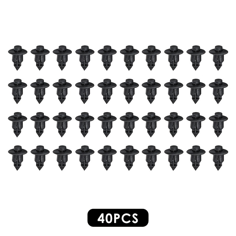 TEMU 40pcs Heavy-duty Black Plastic Rivet Clips -release Rods & Anti-electrostatic Suitable For Screws/rubber Installation, Motorcycle/ Fasteners For