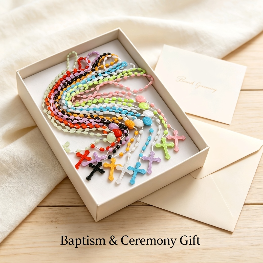 9pcs Multicolor Resin Prayer Bead Necklaces