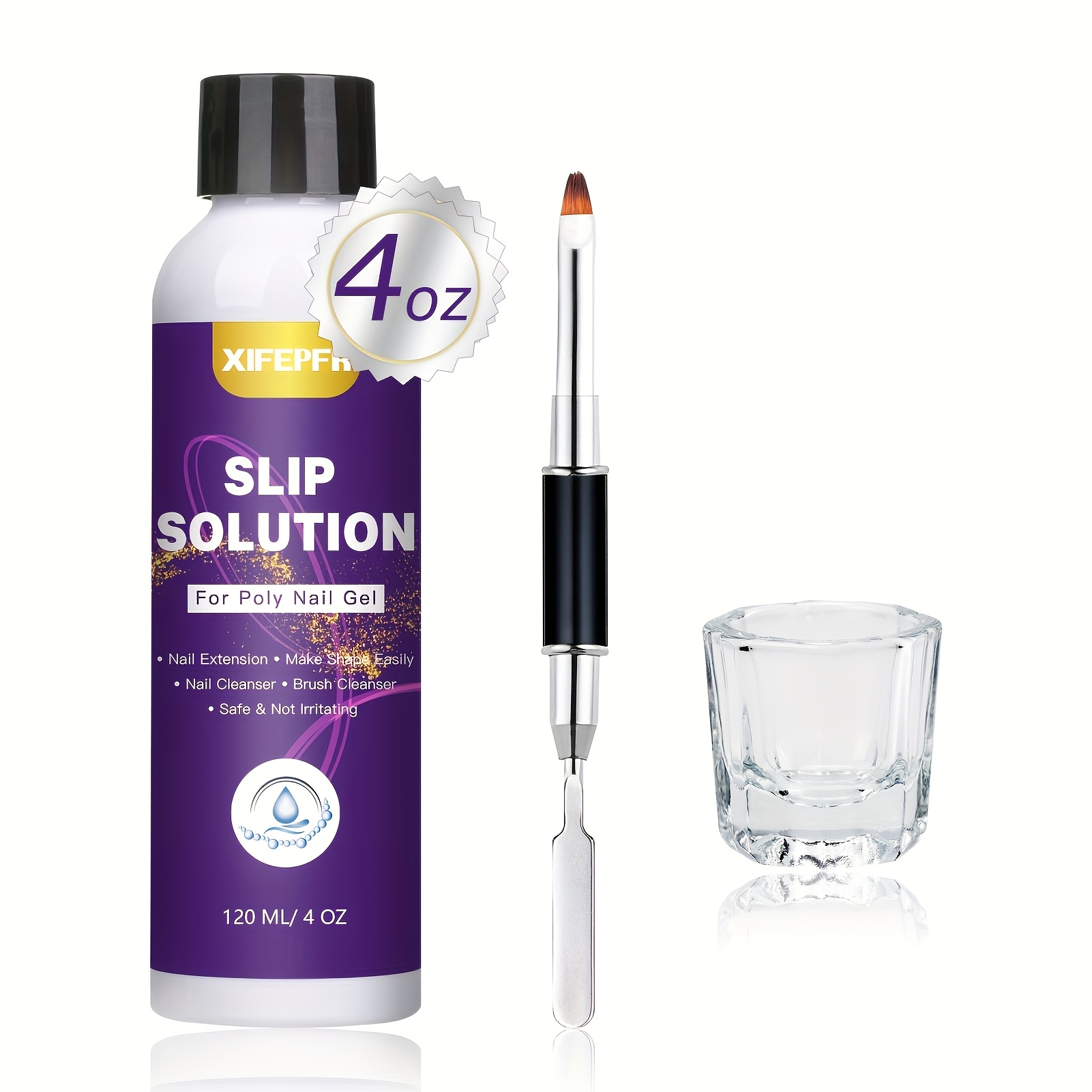 TEMU 3pcs Xifepfr Poly Gel Slip Solution, 120ml Slip Solution For Poly Gel Nails Anti-stick Poly Extension Gel Liquid Slip Solution Set With