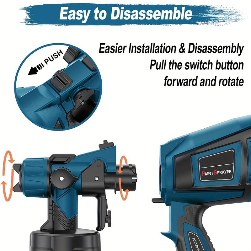 Blue 1000W Electric Paint Sprayer – With 1400ml Cup, 4 Nozzles & 3 Patterns For Walls, Furniture, Fences