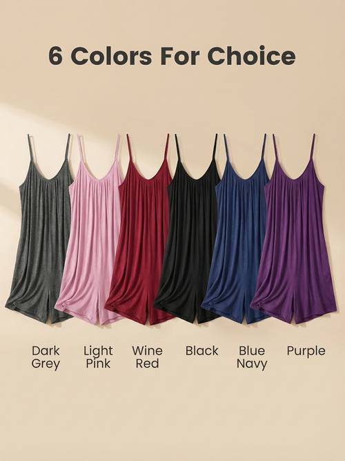 2026 new style soft draping fabric sleeveless jumpsuit v neck with pockets loose fit for most figures multi color casual romper for womens comfortable daily wear