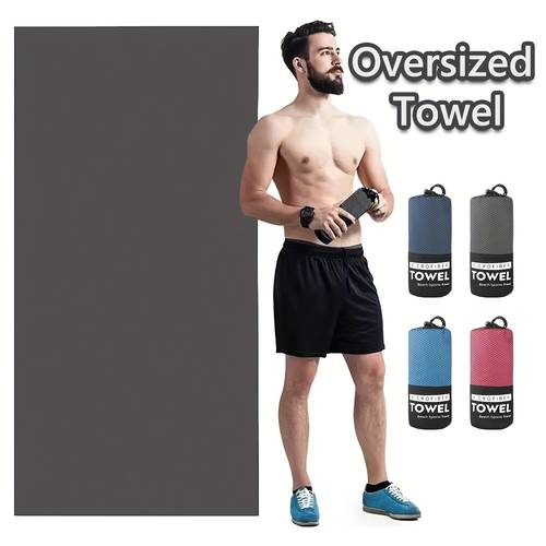 1pc extra large microfiber beach towel 70 x 31 5 quick dry sand free lightweight for travel swimming camping outdoor activities polyester fiber uncharged universal fit