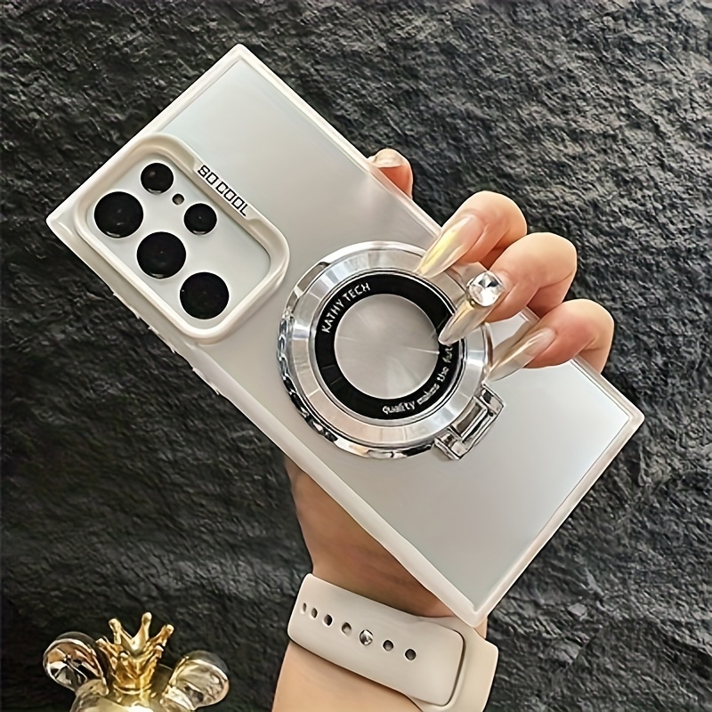 E-shop Handyhülle: SO COOL Laser Doppelschicht Irisierend Silbrig Magnetische Schlaufe Ringklappständer Zwei-in-Eins Kreatives Design Weicher Bumper,