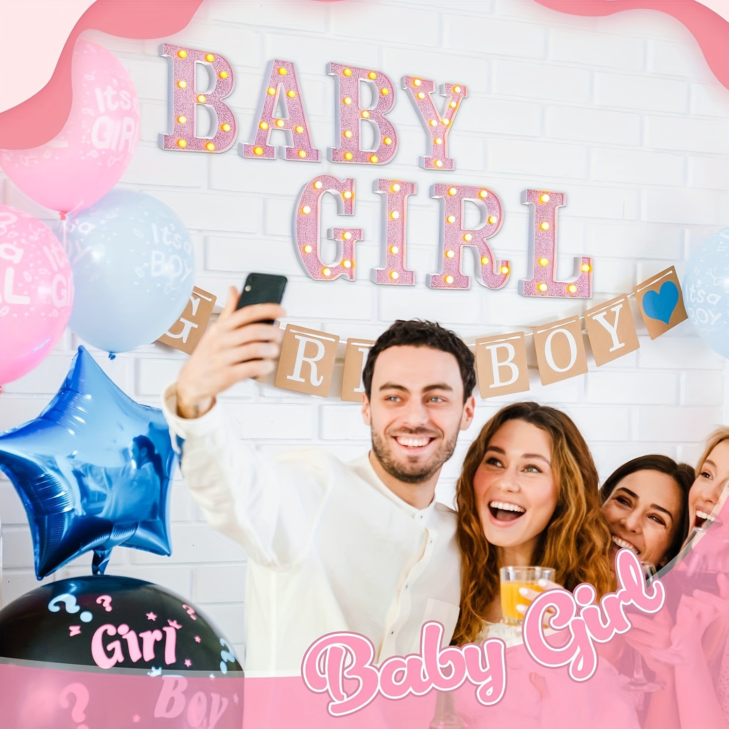 Set of Pink Baby Shower Decoration for Girl Baby LED Letters for Baby  Shower Light up Letter Battery Operated Baby Letter for Party Table  Centerpiec