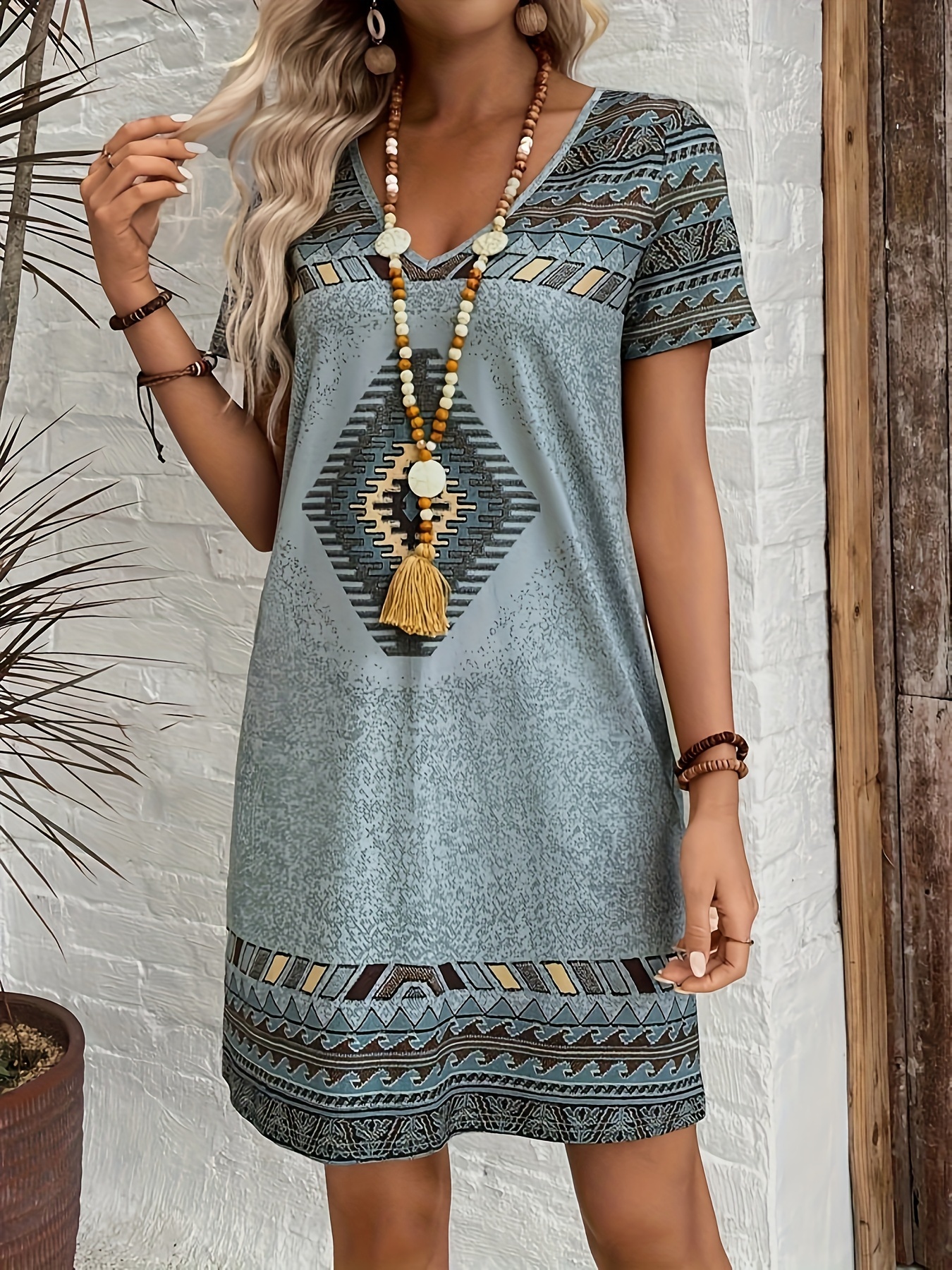 womens western desert print a line dress beige brown maroon - Temu United  Arab Emirates