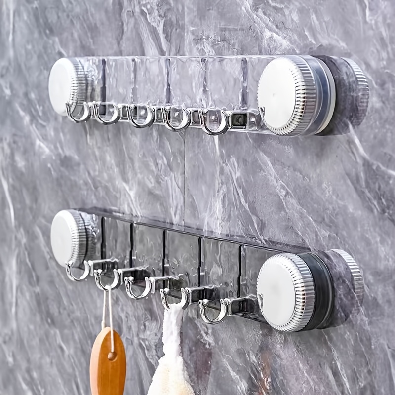 

Luxurious Powerful Rotating Suction Cup Transparent Water Hook, Shower Towel Hook, With 5 Folding Hooks, To Drill Holes, Strong -bearing, Detachable, Suitable For Bathrooms And Doors -