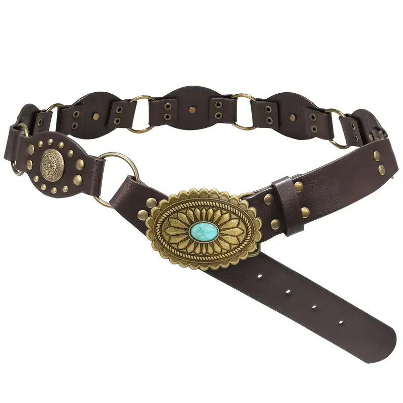 1 pezzo Cintura da donna in stile western da cowgirl con fiori pressati, pesante, con perline e materiale in PU, adatta per uso quotidiano, stile boho, Ognissanti, scuola, autunno | SHEIN ALIA 1 pezzo Cintura da donna in stile western da cowgirl con fiori pressati, pesante, con perline e materiale in PU, adatta per uso quotidiano, stile boho, Ognissanti, scuola, autunno | SHEIN ALIA