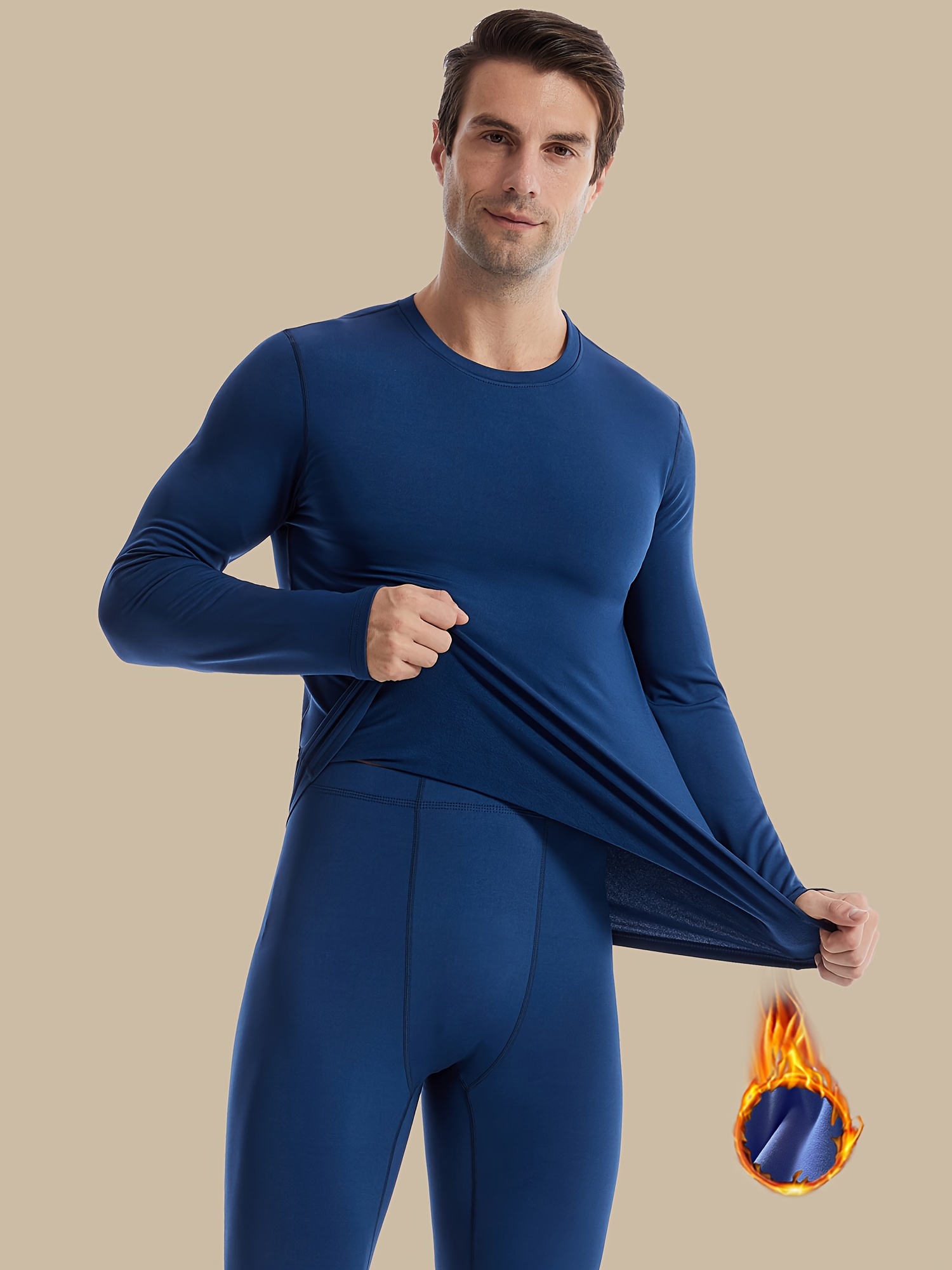 mens thermal underwear top suitable winter skiing hunting Temu