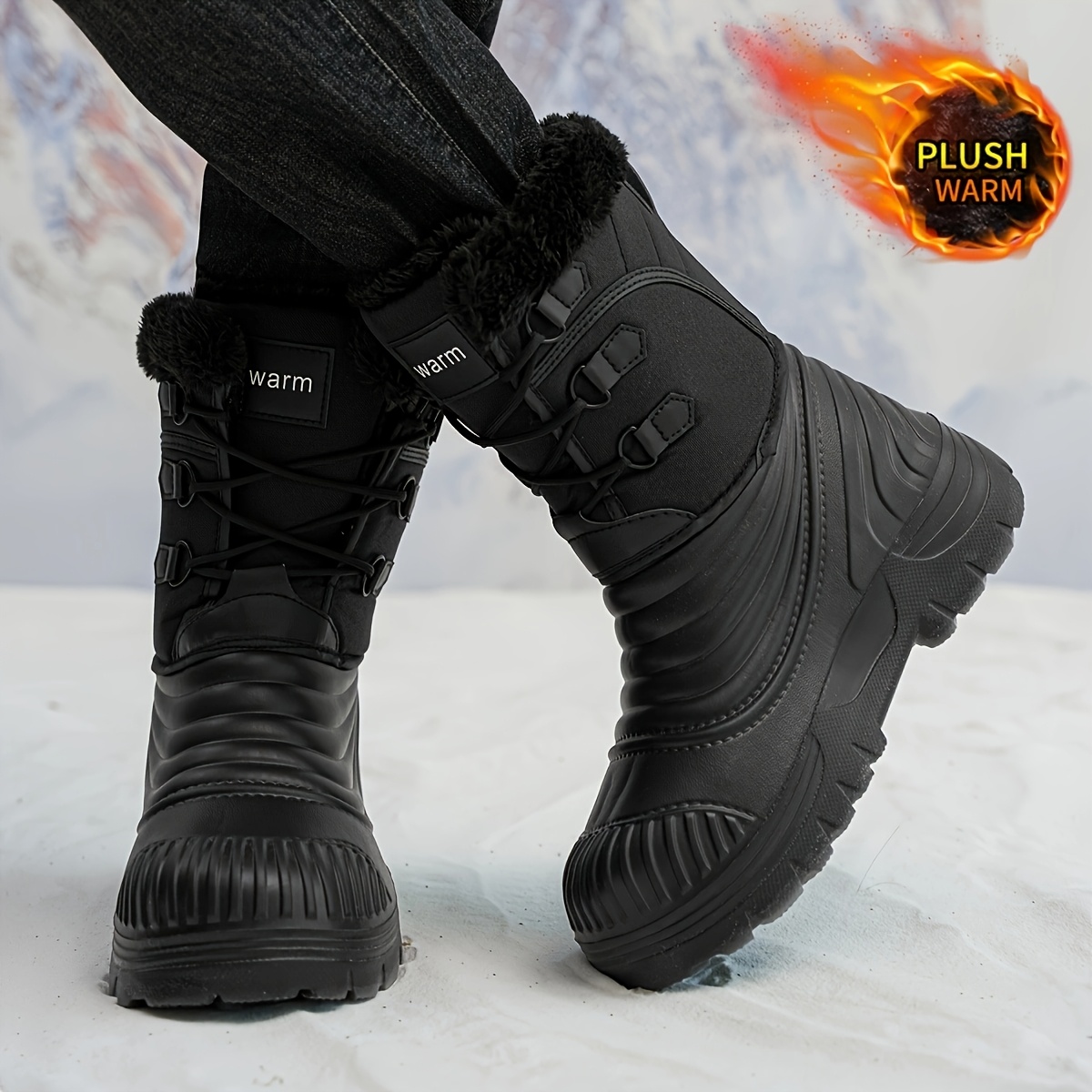 Couple-Style Fashionable Snow Boots with Fleece Lining