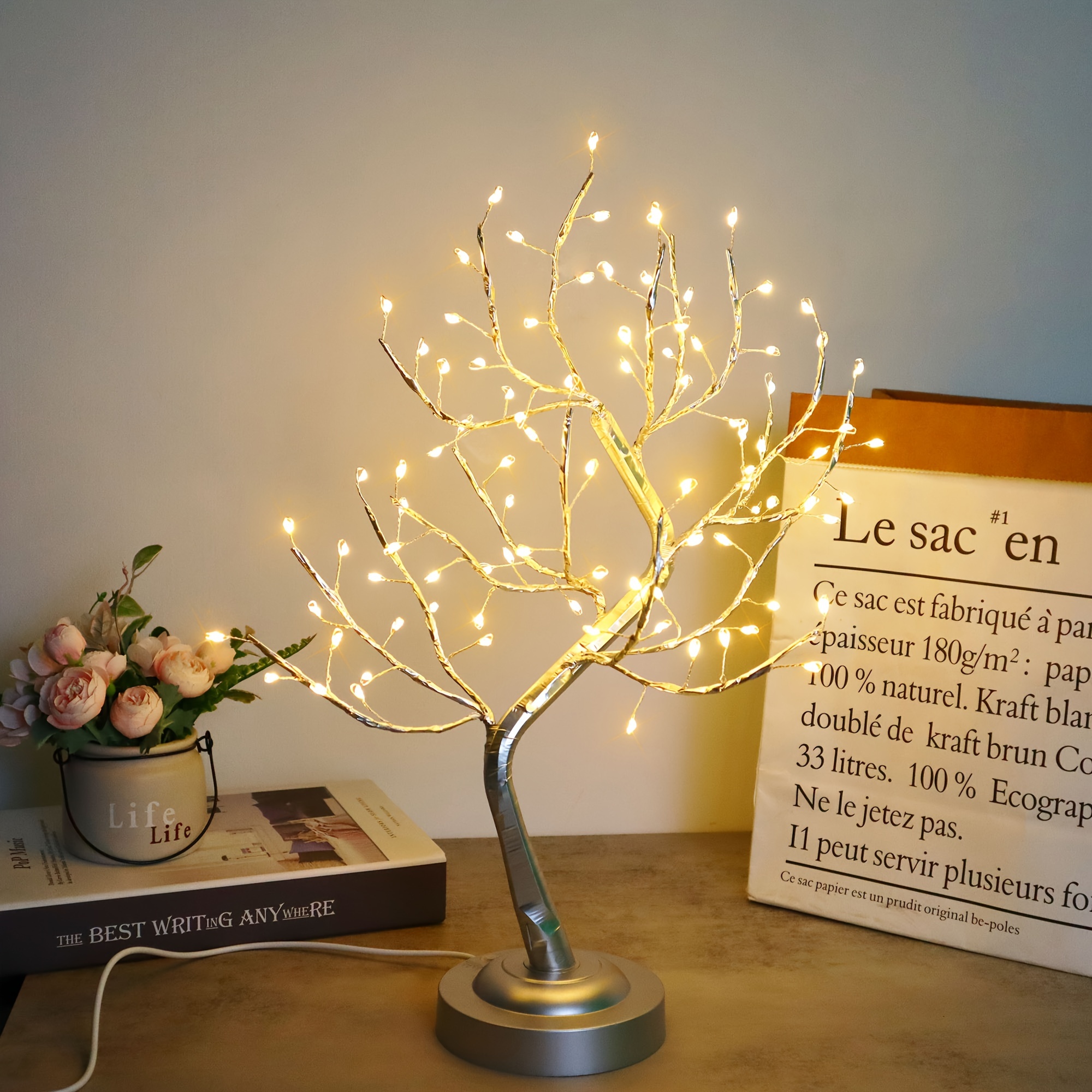 

Tabletop Tree Light With 90 Led Lamp, Artificial Diy Tree Light Usb/battery Operated For Home Party Decoration (warm White)