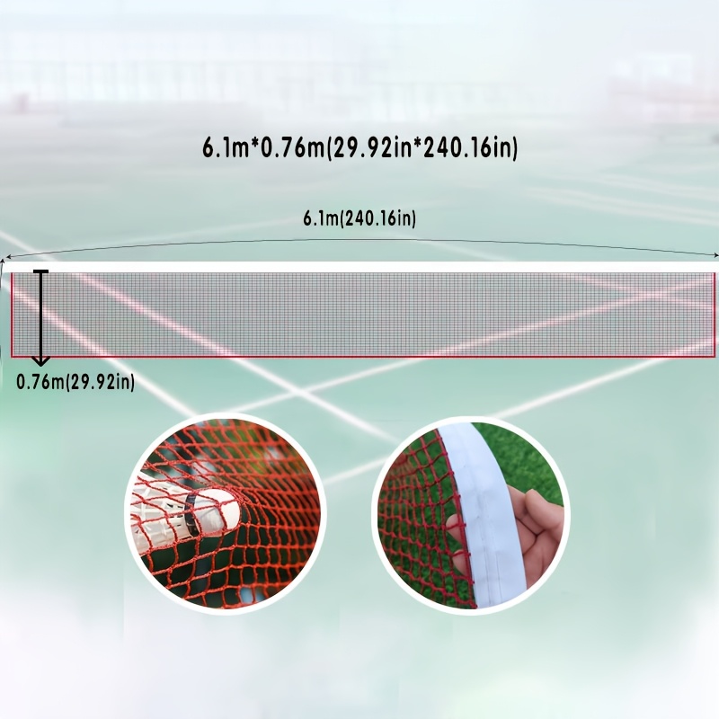 1pc 240 16in 29 92in multifunctional foldable badminton net durable polyester fiber professional specifications suitable for tennis volleyball courtyard training entertainment and competitions red and dark green Product details 6