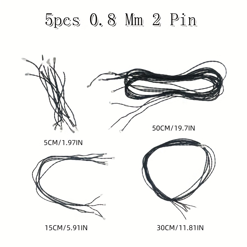 5pcs 0.8mm 2 Pin Connecting Cable for LED Light Kit DIY Blocks Model
