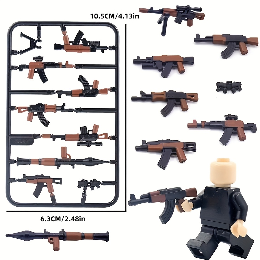 100pcs   military weapon set equipment and accessories kit durable abs building blocks toy     rifle water gun helmet camouflage uniform   etc