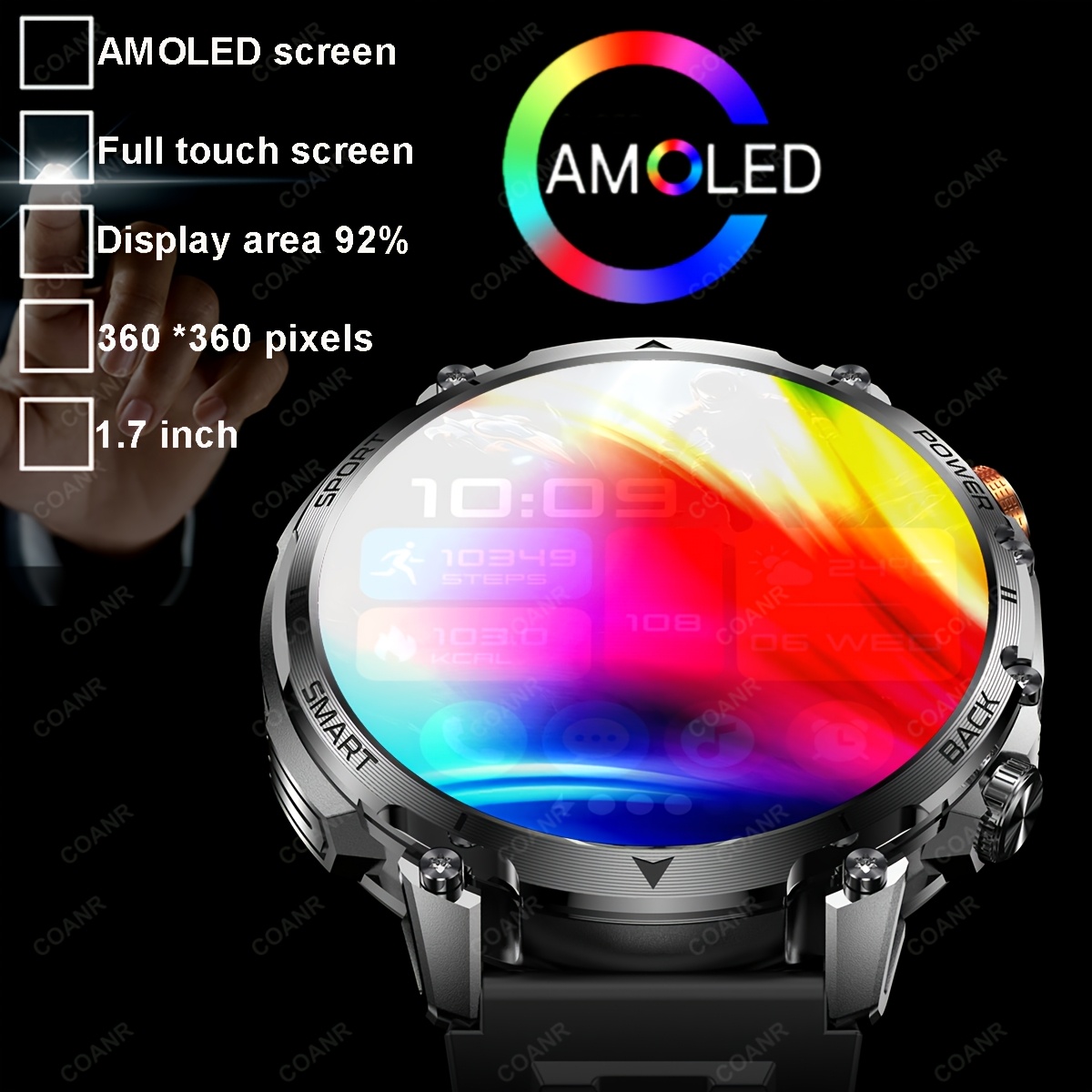 Smartwatch with IP68 Waterproof and Fitness Tracking