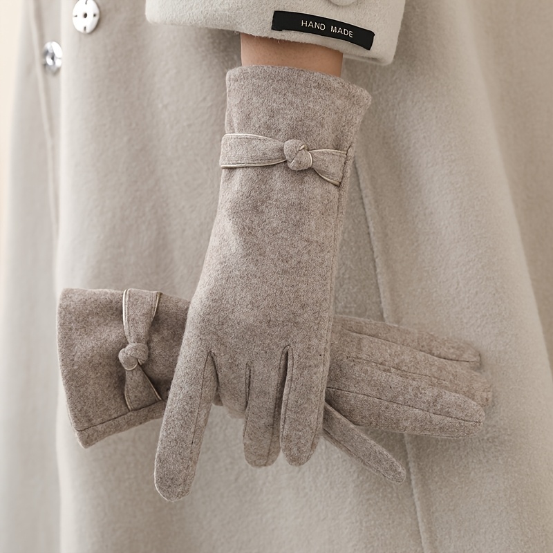 TEMU Cashmere-like Gloves Women's Winter -proof Touch Screen Suitable For Outdoor Optional 1 Pair
