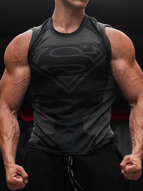 larawan ng item mens geometric print stretch t-shirt - sweat-wicking, breathable fabric para sa running, basketball, at gym, summer casual short sleeve crew neck tee, sports batwing sleeves, fit design, running shirt, lightweight shirt, performance shirt