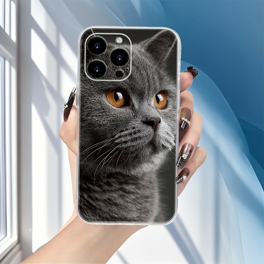 TEMU Phone Case: 1 British Shorthair Tpu Stylish Phone Case With Lightweight Body, Flexible Frame, Soft Texture, , , And Modern Aesthetic For Iphone