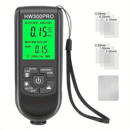 1pc hw 300 paint film automatic thickness gauge 0 2000um fe and nfe coating thickness tester manual automotive