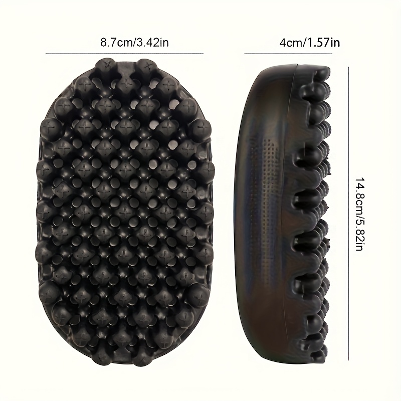 a black hairbrush featuring a twisted afro comb this washable and durable curly hair sponge comb is ideal for all hair types and serves as a hair styling tool Product details 6