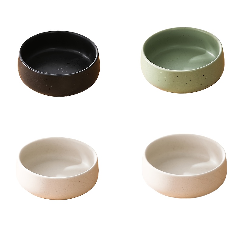 Image of 4pcs Ceramic Seasoning Dishes, Spice Bowls, Bowls, Appetizer Plates, Suitable For Appetizers, Snacks, Table Seasoning, Sauces, 3.5in Small Bowls 4-pack, Dishwasher And Microwave Safe