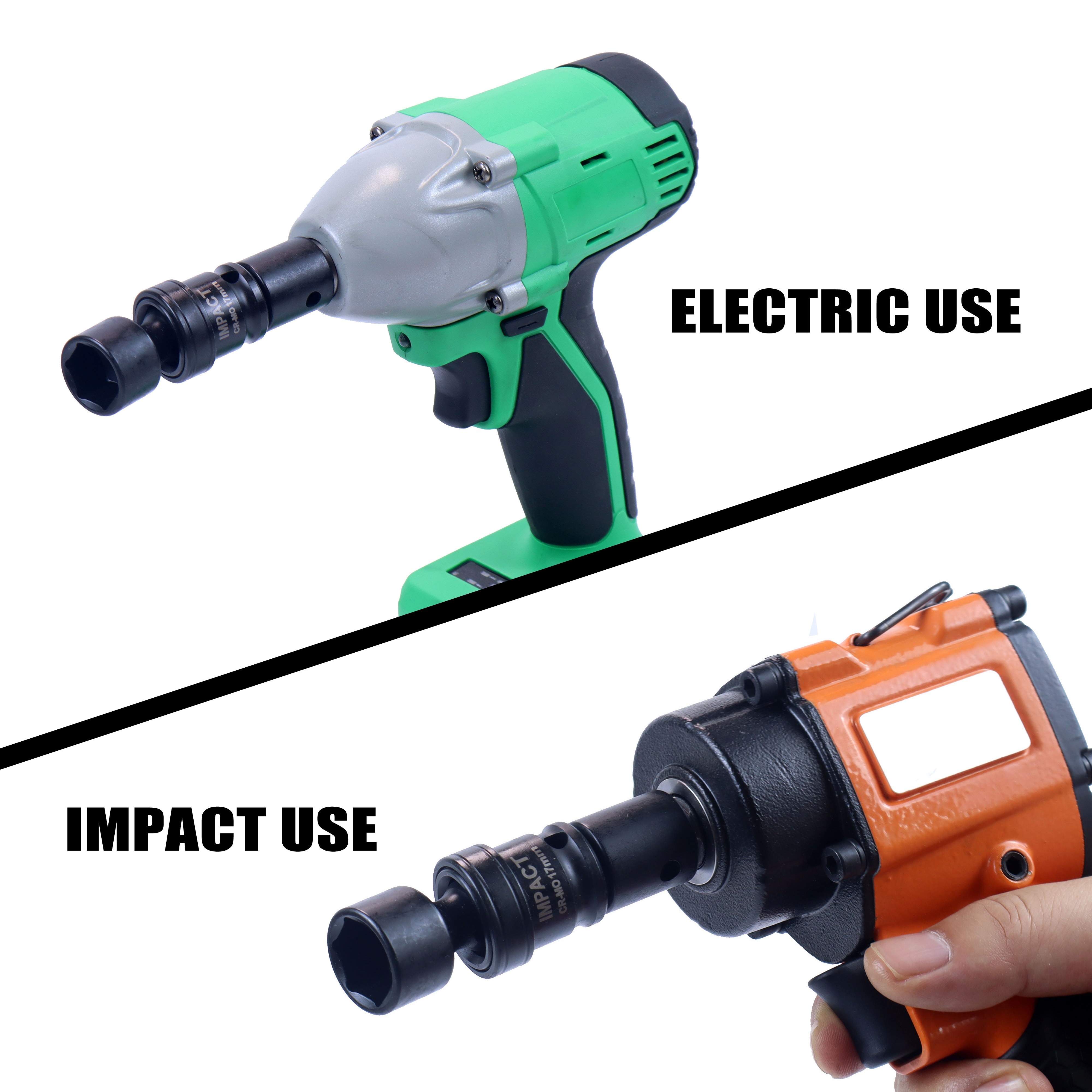 15pcs Impact Universal Socket Set, 3/8"inch Drive Professional Swivle Head Automotive 8-22mm Repair Tool - Image 5