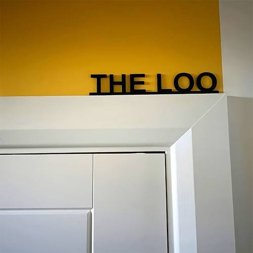 1pc modern metal the loo bathroom door sign horizontal wall mounted toilet plaque bath room decor suitable for christmas valentine day housewarming gift